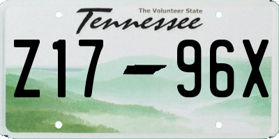 TN license plate Z1796X