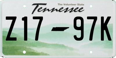 TN license plate Z1797K