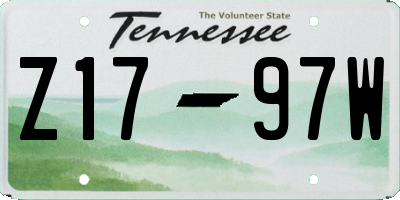 TN license plate Z1797W
