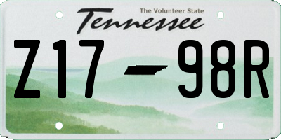 TN license plate Z1798R