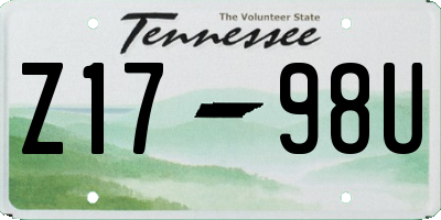 TN license plate Z1798U