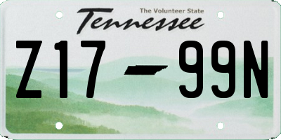 TN license plate Z1799N