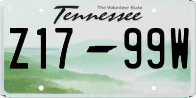 TN license plate Z1799W