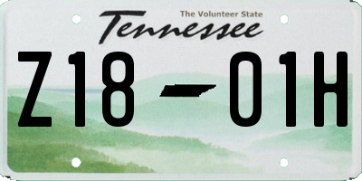 TN license plate Z1801H