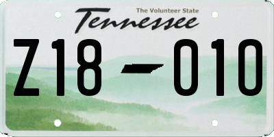 TN license plate Z1801O