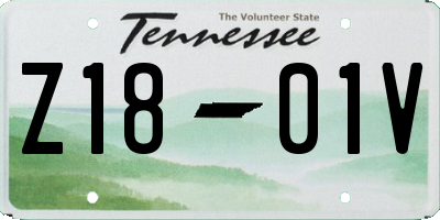 TN license plate Z1801V
