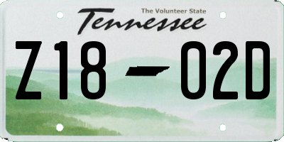 TN license plate Z1802D