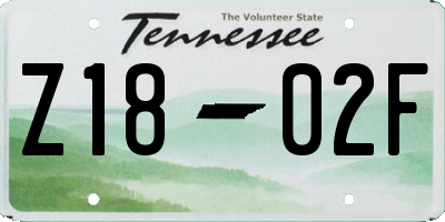TN license plate Z1802F