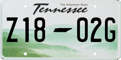 TN license plate Z1802G