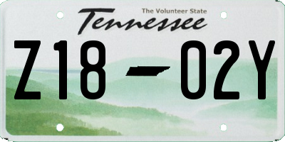 TN license plate Z1802Y