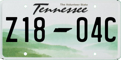 TN license plate Z1804C