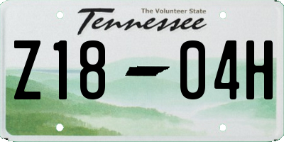 TN license plate Z1804H