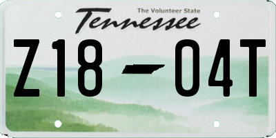 TN license plate Z1804T