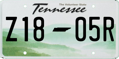 TN license plate Z1805R