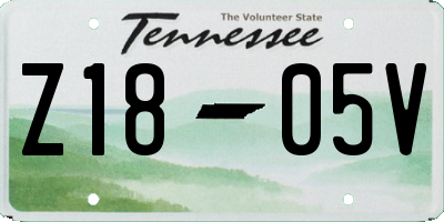 TN license plate Z1805V