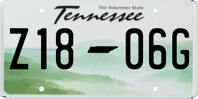 TN license plate Z1806G