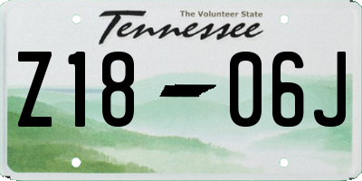 TN license plate Z1806J