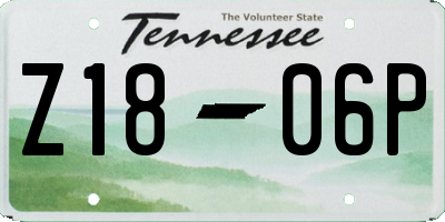TN license plate Z1806P