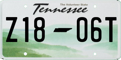 TN license plate Z1806T