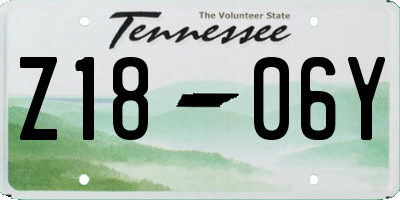 TN license plate Z1806Y