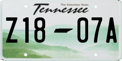 TN license plate Z1807A