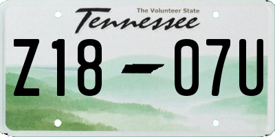 TN license plate Z1807U
