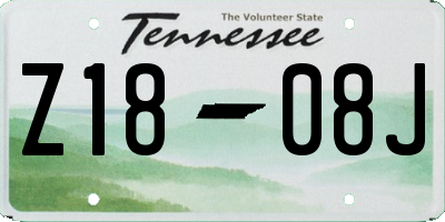 TN license plate Z1808J