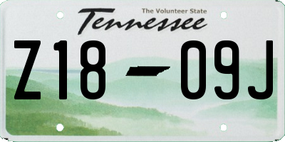 TN license plate Z1809J