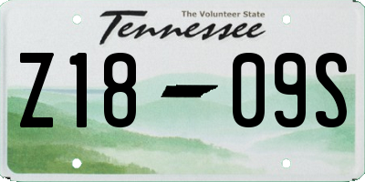 TN license plate Z1809S