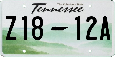 TN license plate Z1812A