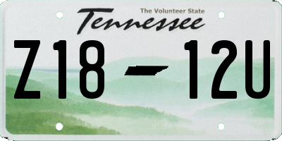 TN license plate Z1812U