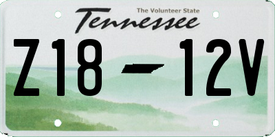 TN license plate Z1812V