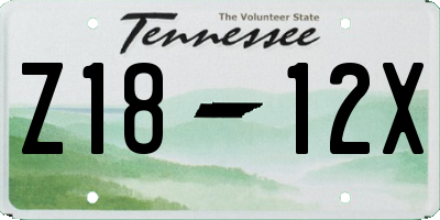 TN license plate Z1812X