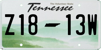 TN license plate Z1813W