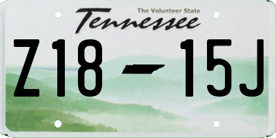 TN license plate Z1815J