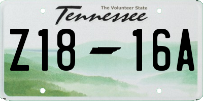 TN license plate Z1816A