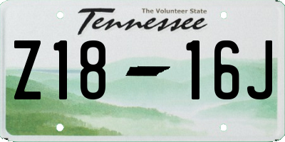 TN license plate Z1816J