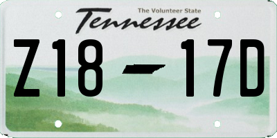 TN license plate Z1817D