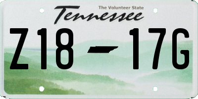 TN license plate Z1817G