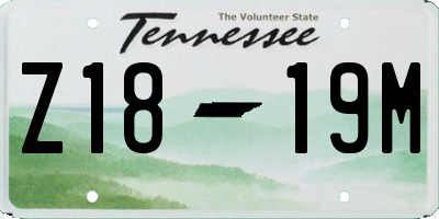 TN license plate Z1819M