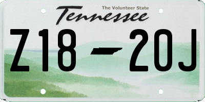 TN license plate Z1820J