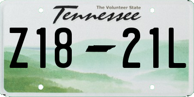 TN license plate Z1821L