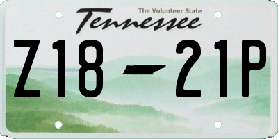 TN license plate Z1821P