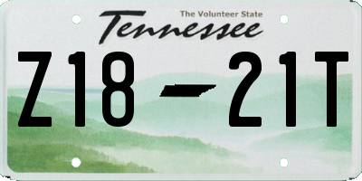TN license plate Z1821T