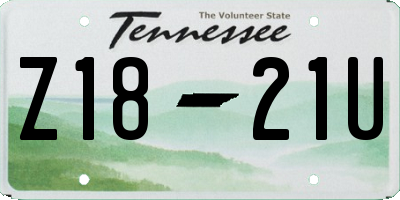 TN license plate Z1821U