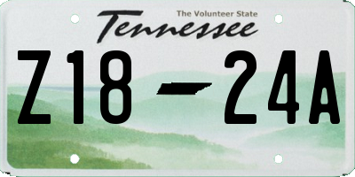 TN license plate Z1824A