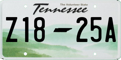 TN license plate Z1825A