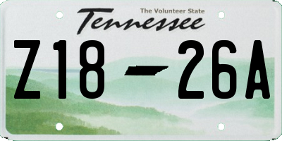 TN license plate Z1826A