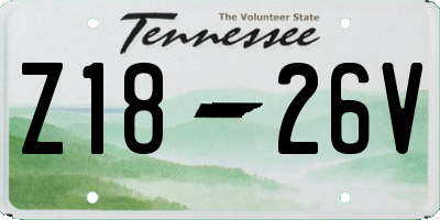 TN license plate Z1826V
