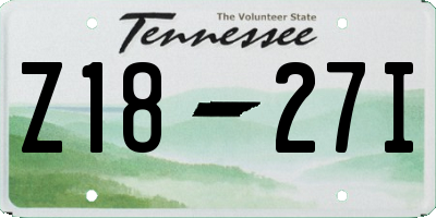 TN license plate Z1827I